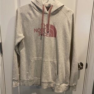 The North Face Woman's Gray Hoodie with Pink Logo
